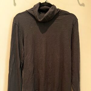 Madewell Whisper Cotton Turtleneck in Black Size L